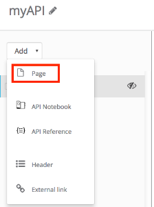 Page creation interface with title input and content type selection