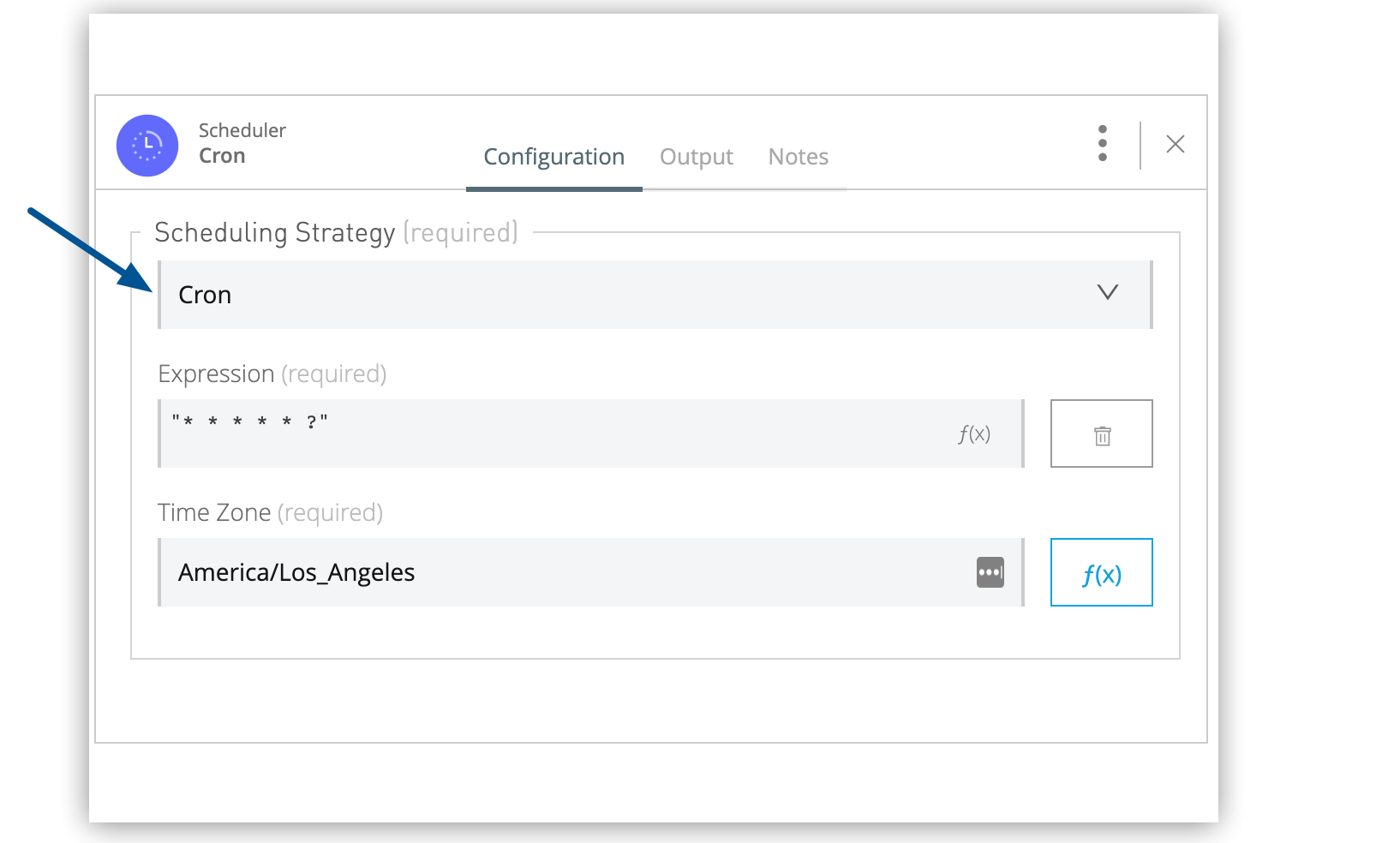 Configuration using a cron expression